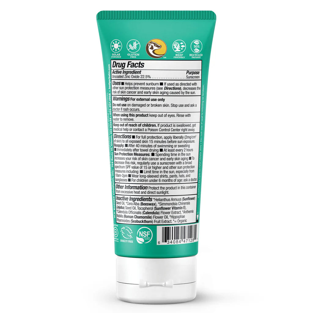 mint green tube back of badger baby sunscreen