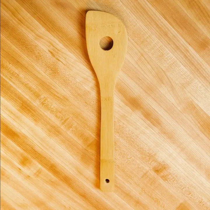 bamboo risotto spoon with hole