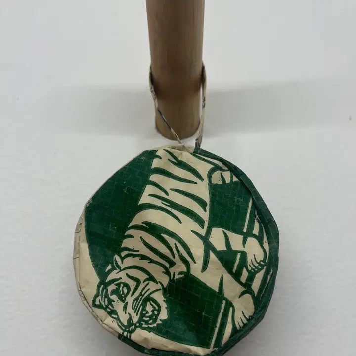 green tiger on a pouch