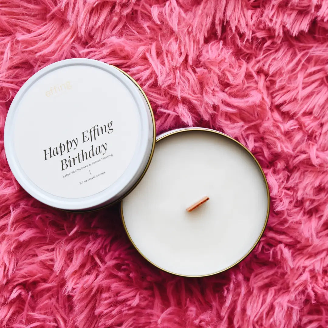 Candle in a tin with &