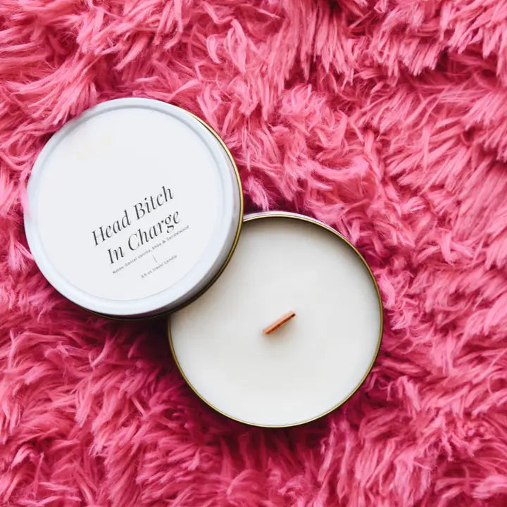 Candle in a tin with &