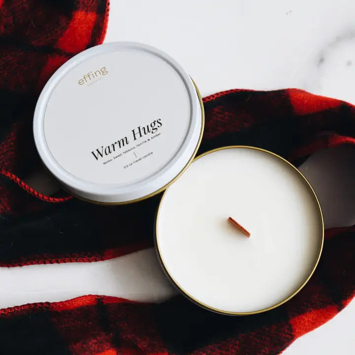 Candle in a tin with &