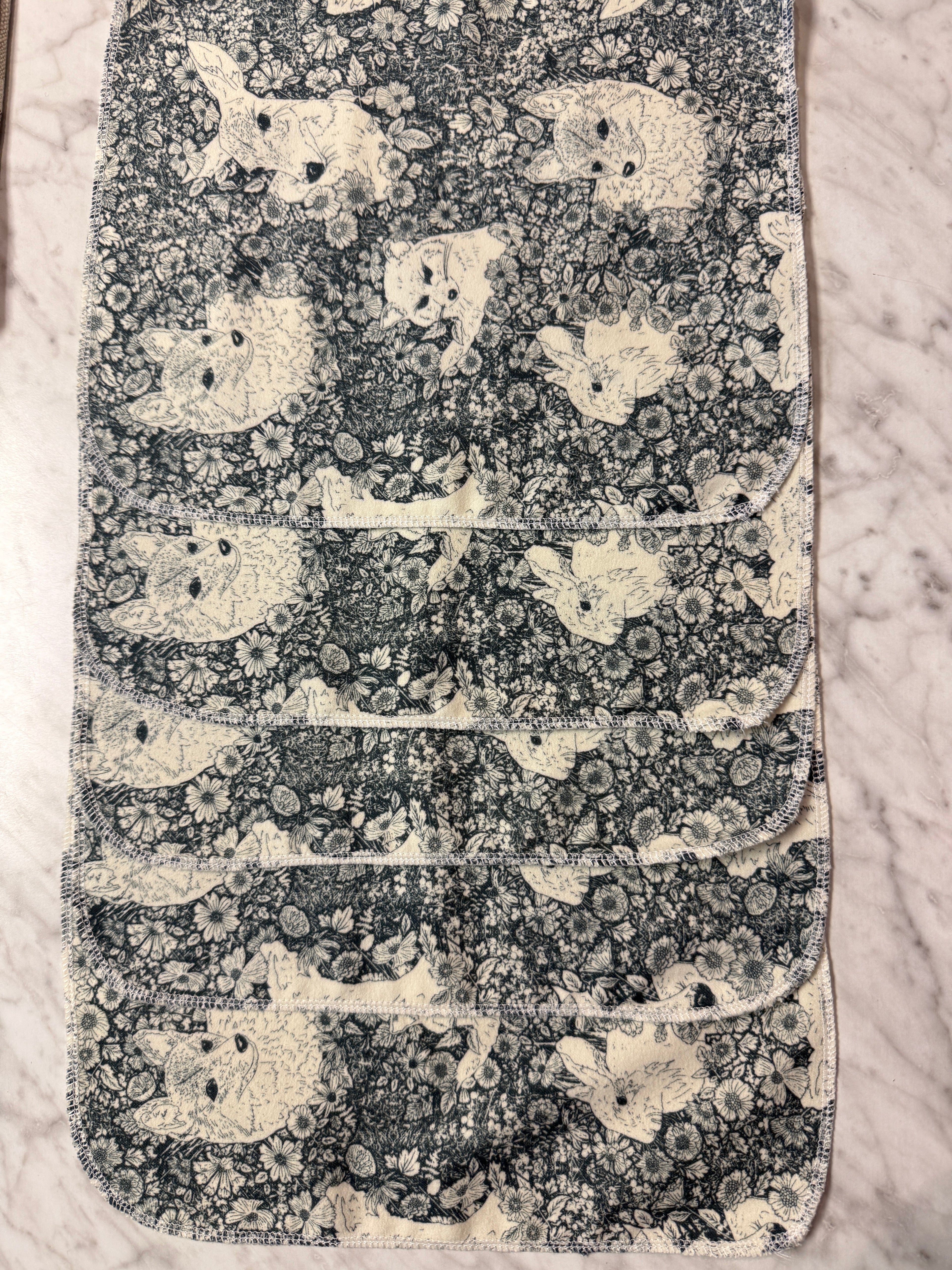 Decorative, not paper towels with animal pattern on a marble surface