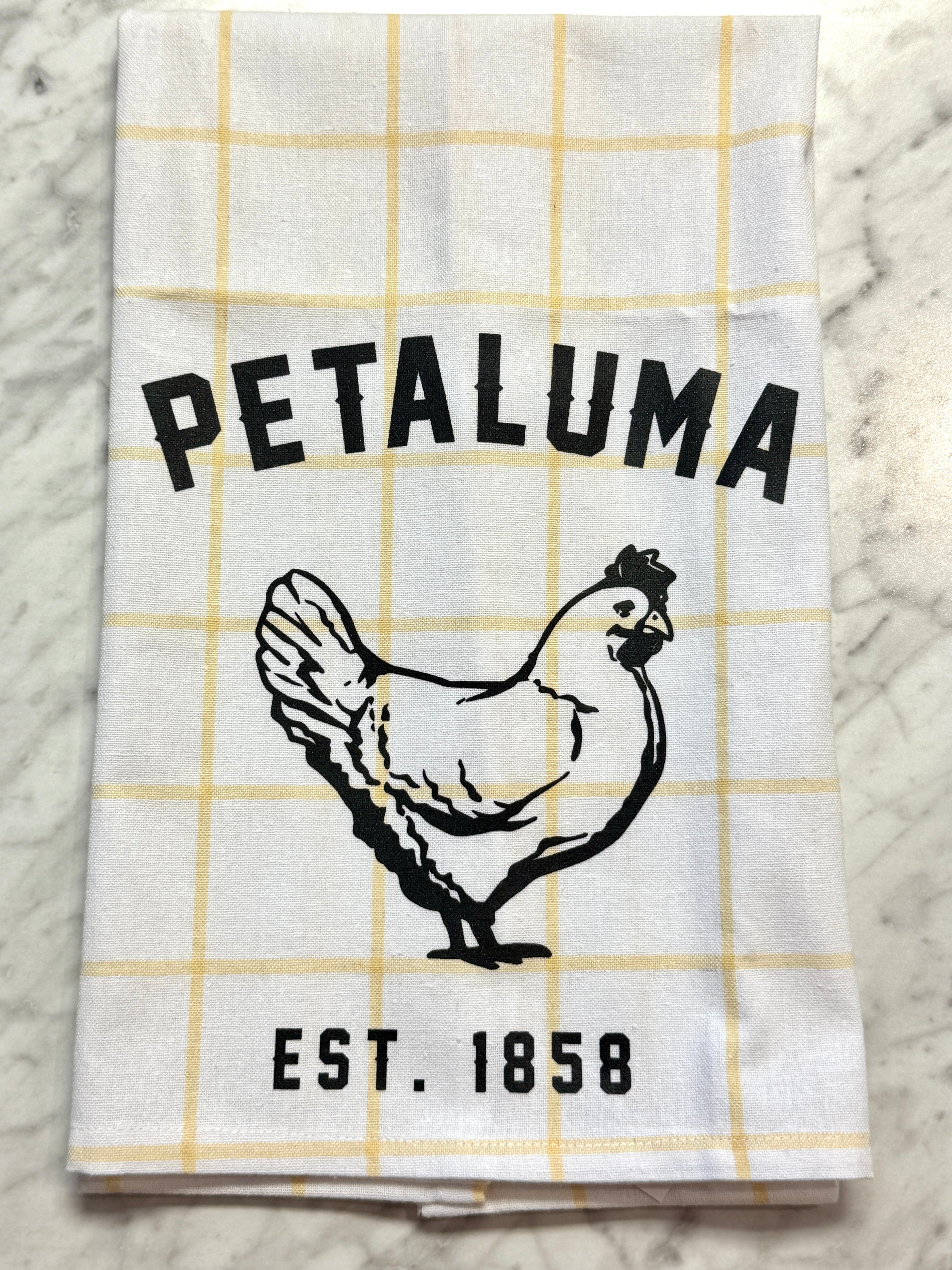 Tea towel with &