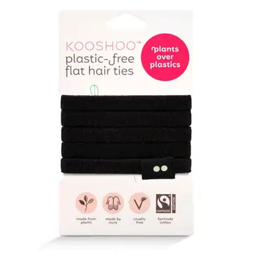 Pack of black hair ties with &