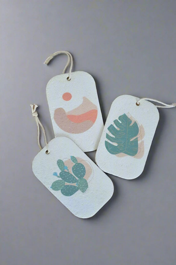 3 pop up sponges with strings attached