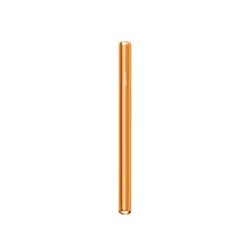 orange-colored glass boba straw on a white background