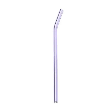 The Mermaid Straws Glass Straws Standard is a clear, reusable glass straw with a slight bend near the top, featured on a plain white background to emphasize its eco-friendly design.