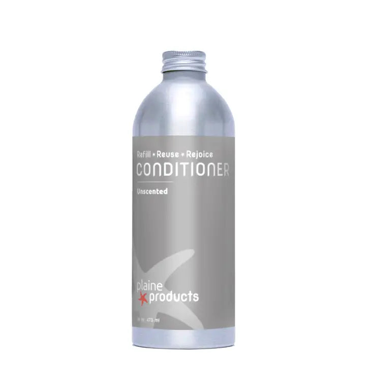 aluminum bottle with beige conditioner label