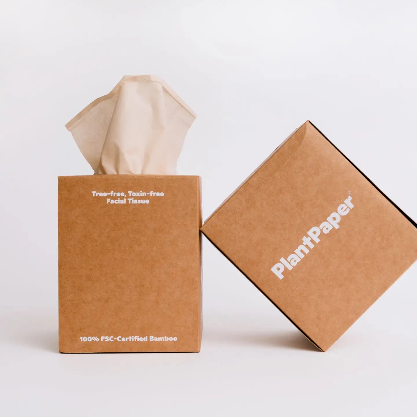Brown tissue paper box with &