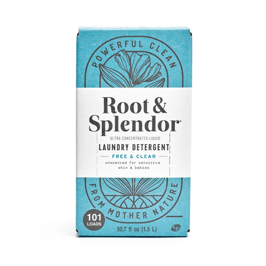 Box of Root & Splendor laundry detergent on a white background