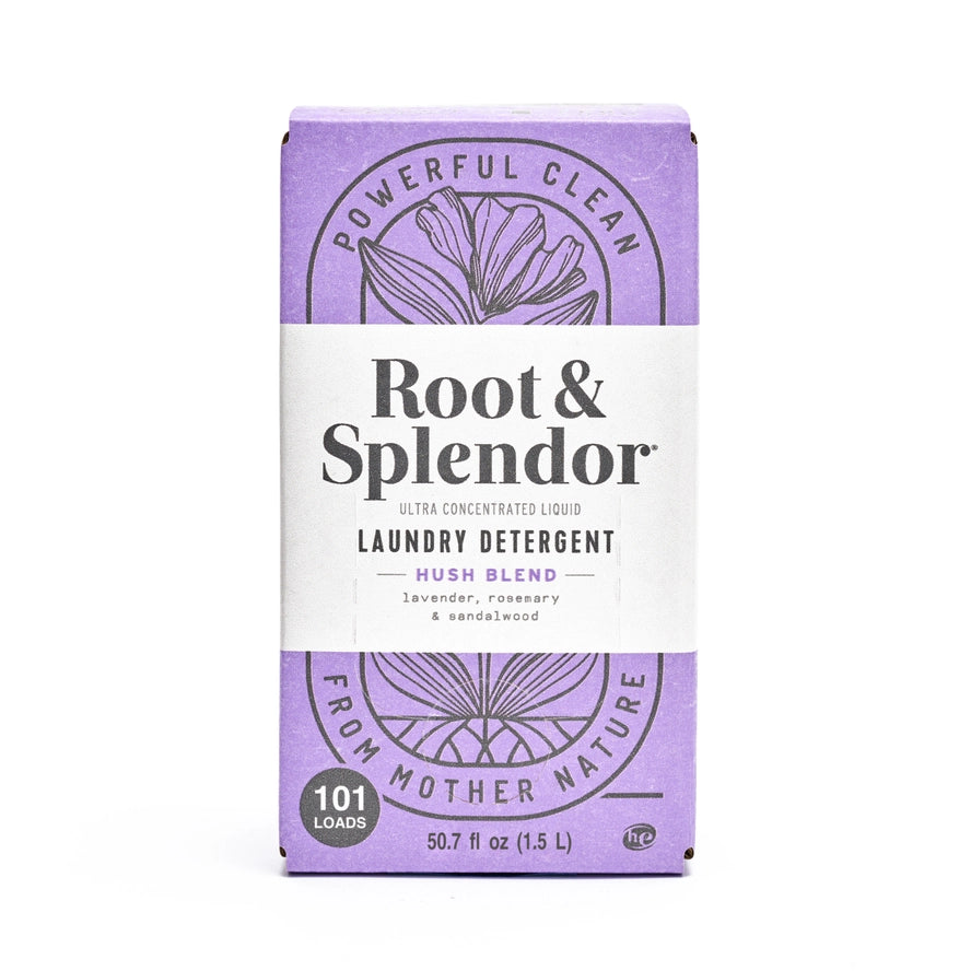 Root & Splendor laundry detergent box on a white background