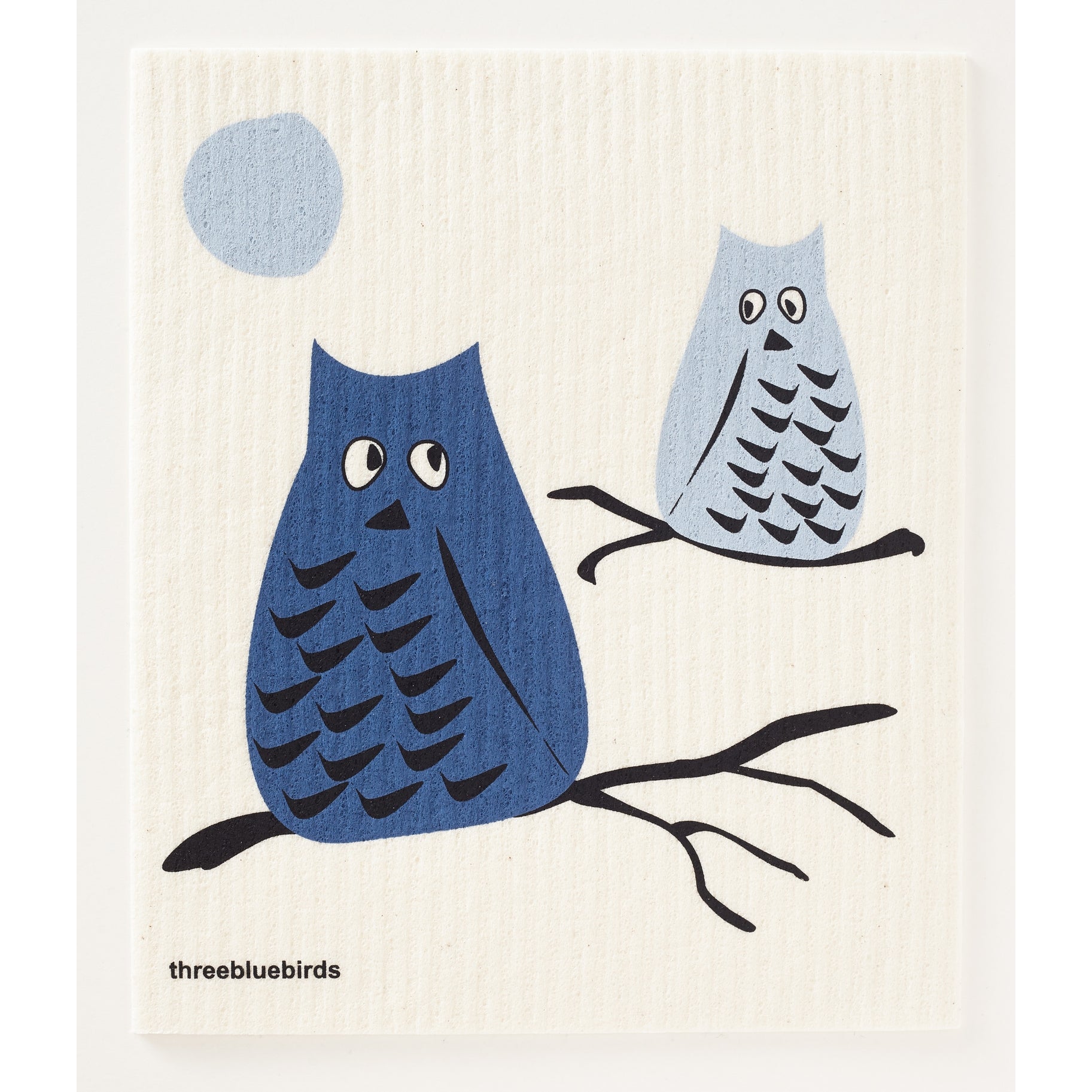 two owls on a swedish dish cloth
