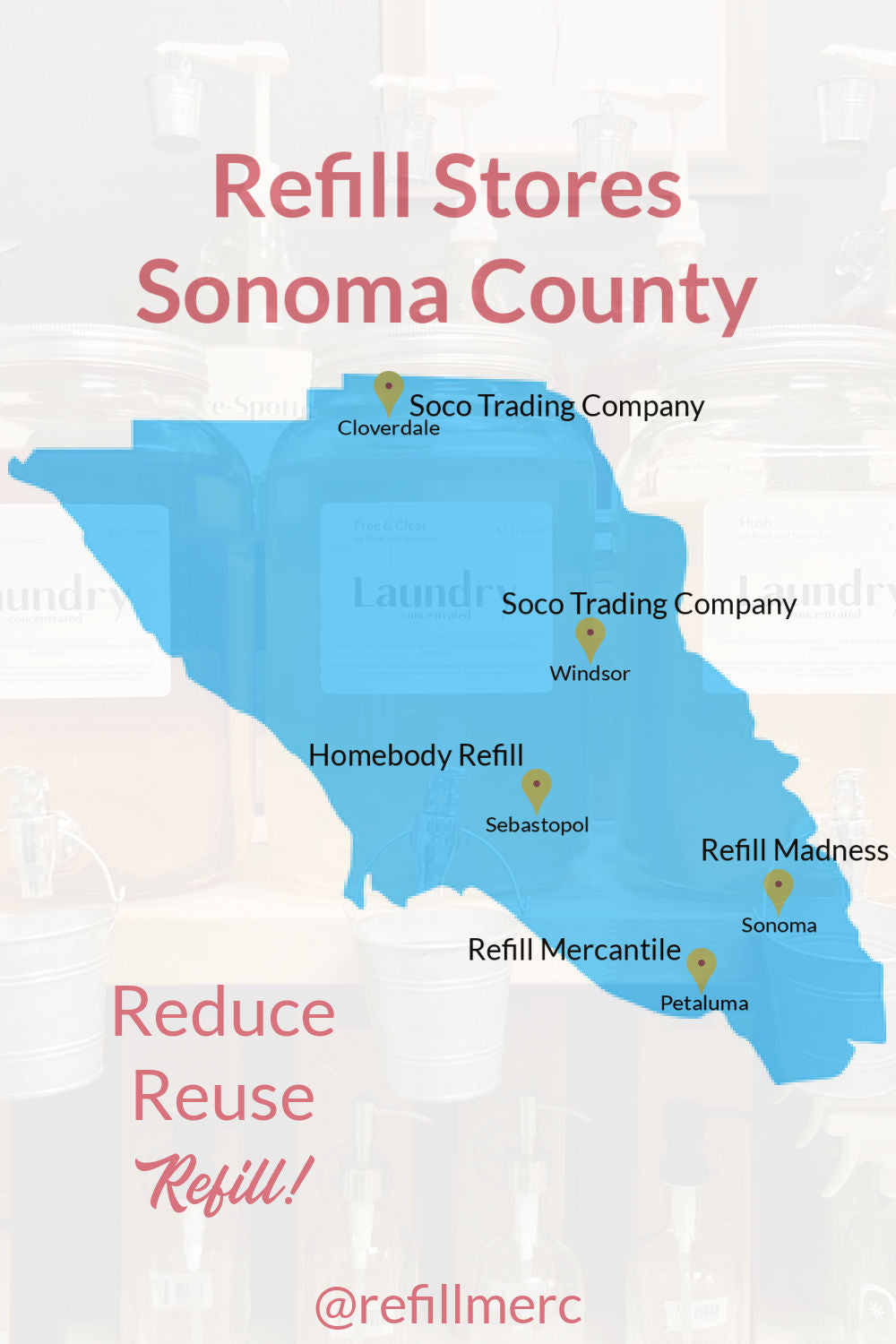 map of sonoma county refill stores