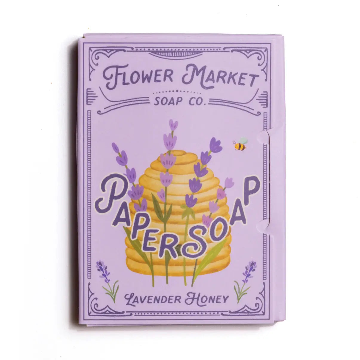 Soap packaging with lavender design and &