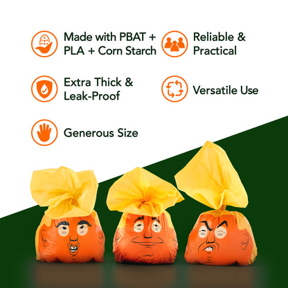 Plastic-free plant-based dog poop bags by Smolotov, durable unscented waste bags on refill rolls for eco-friendly pet cleanup.