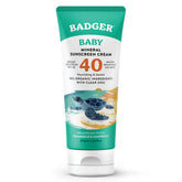 mint green and white tube of badger baby mineral sunscreen spf 40