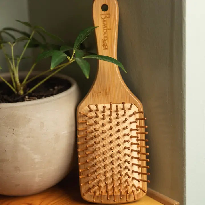 square bamboo paddle brush
