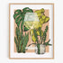 Framed artwork with illustrations of plants on a beige background