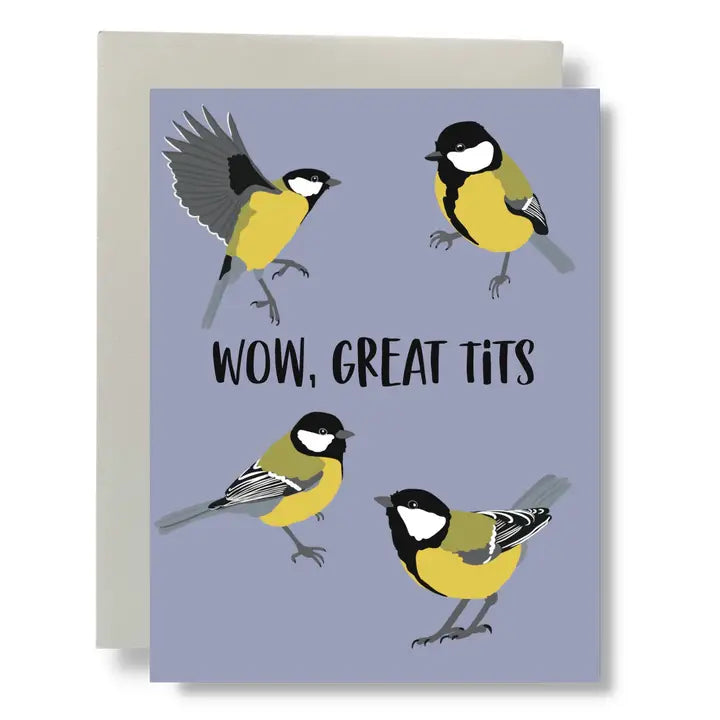 Greeting card with illustrations of birds and text &