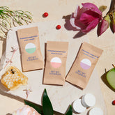 blueland foaming hand soap tablets 3 pack with flowers and honey around it