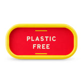 Red and yellow container with &