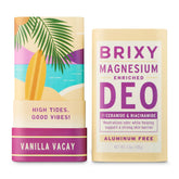 Two Brixy magnesium-enriched deodorant packages on a white background