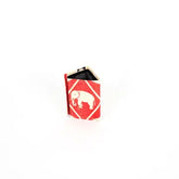 Red and white wallet with elephant design on a white background