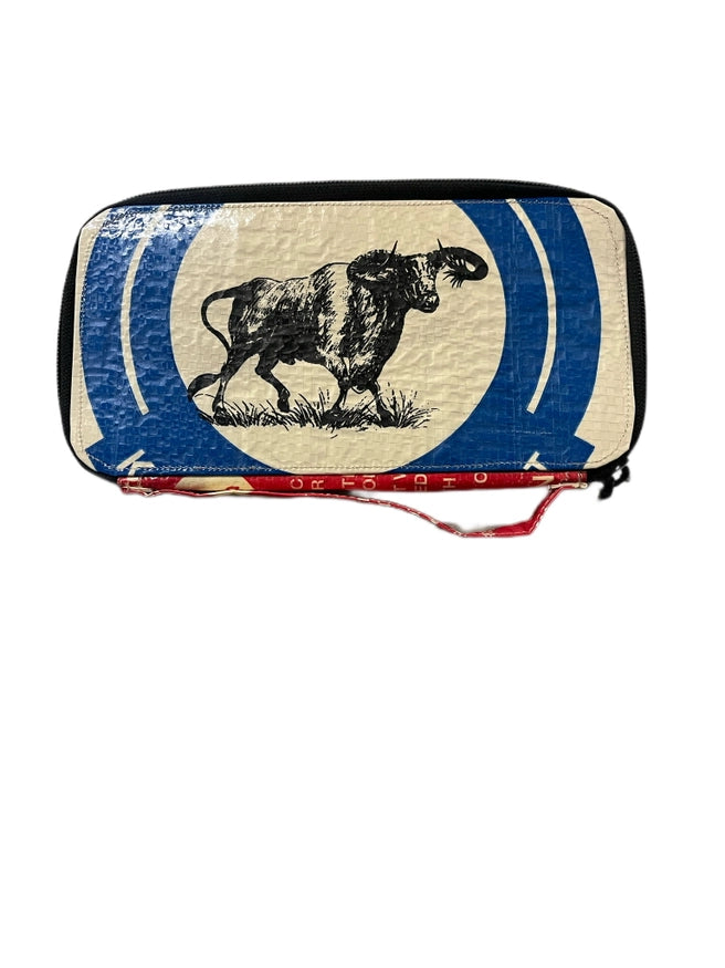 Wristlet with bull design on a white background