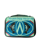 The Cement6 Lunch Box is a rectangular, green and blue insulated bag with black trim, showcasing two fish illustrations and Vietnamese text “Sản phẩm không chứa các chất”—sustainable, stylish, and practical for everyday use.