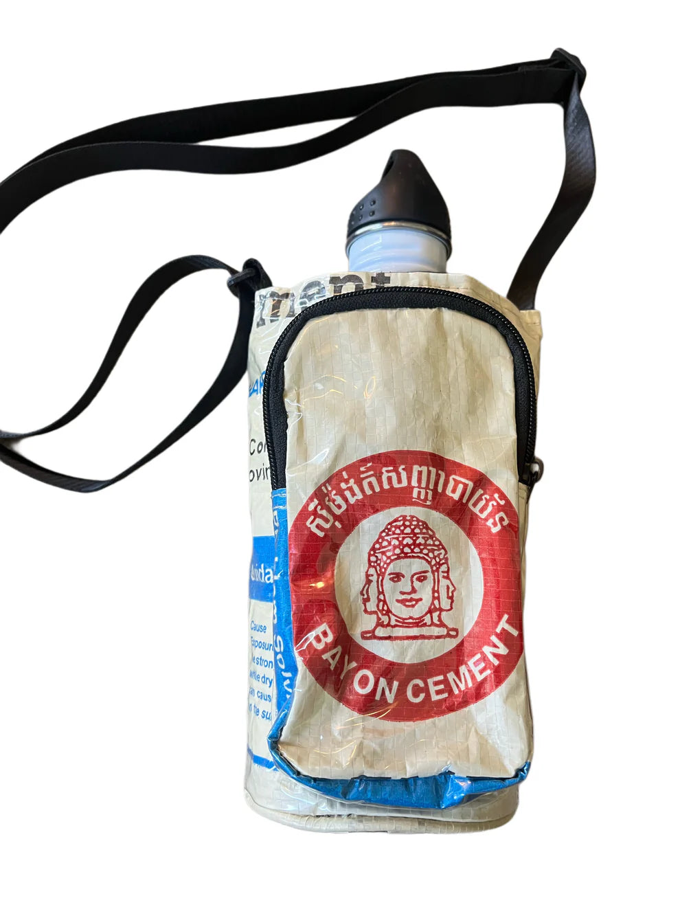 Water bottle with Bayon Cement logo on a white background