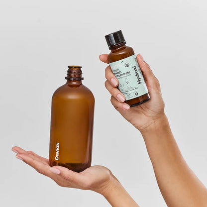 Alcohol-free mouthwash with nano hydroxyapatite for enamel health, fresh breath &amp; gum care. Fluoride-free, refillable glass bottle, USA-made.