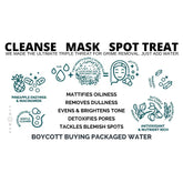 Product packaging with text and icons on a white background