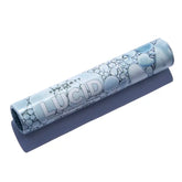 Roll of Lucid cleaning powder with a blue and white design on a white background