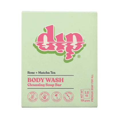 dip body wash rose matcha tea in light green box