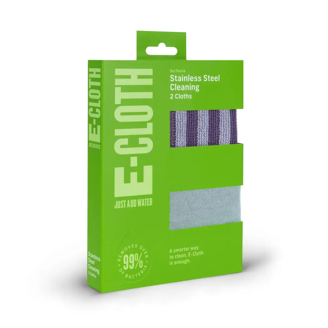 e-cloth stainless steel cleaning kit in grey in a green box