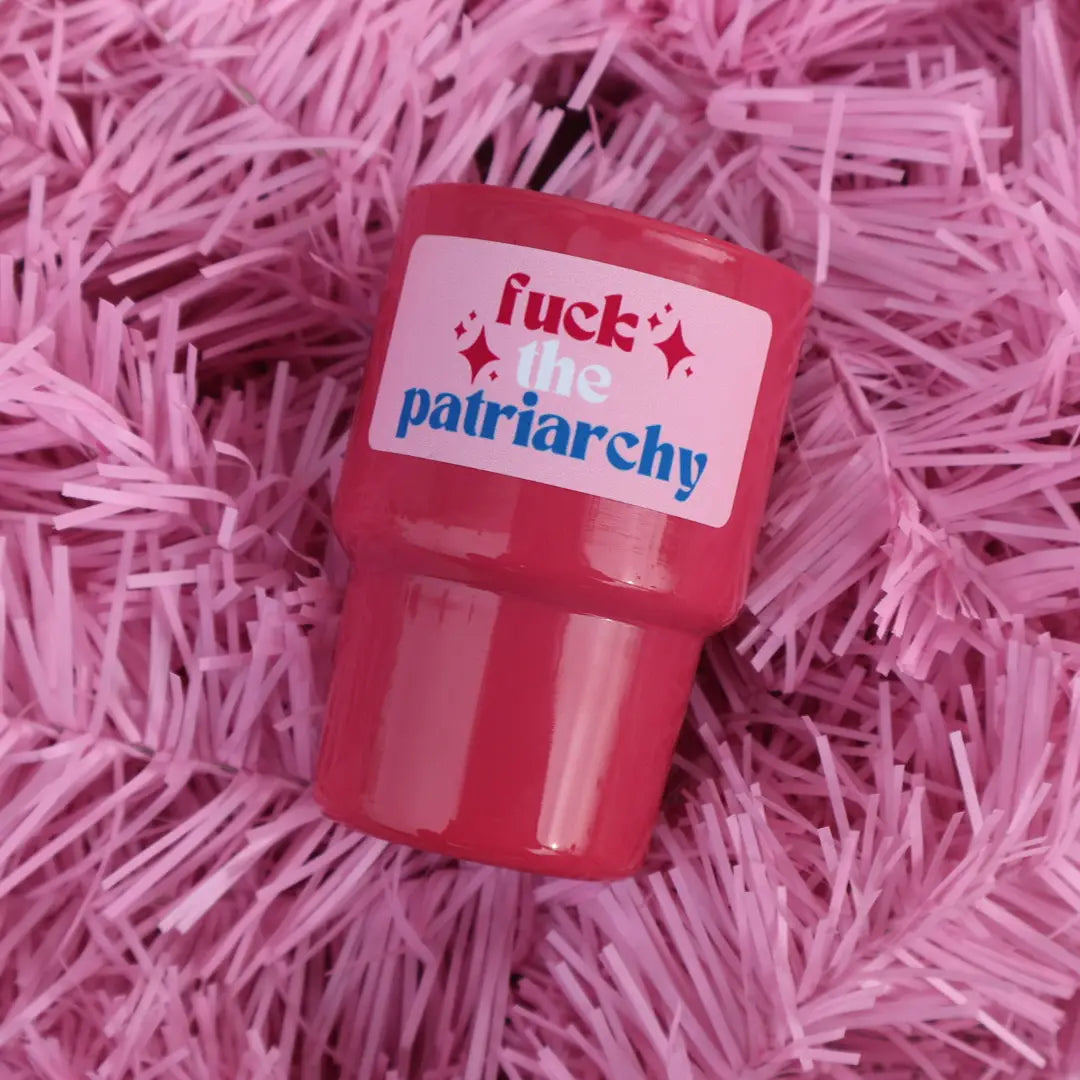 Red cup with &