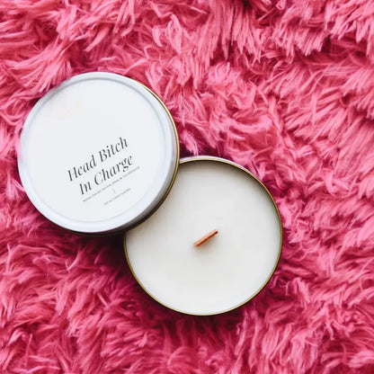 Candle in a tin with &