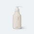 Beige hand wash bottle with pump on a white background