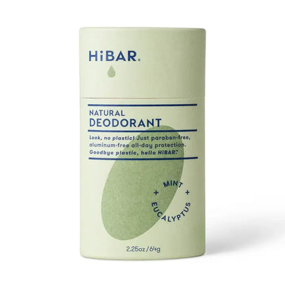 HiBAR natural deodorant packaging on a white background