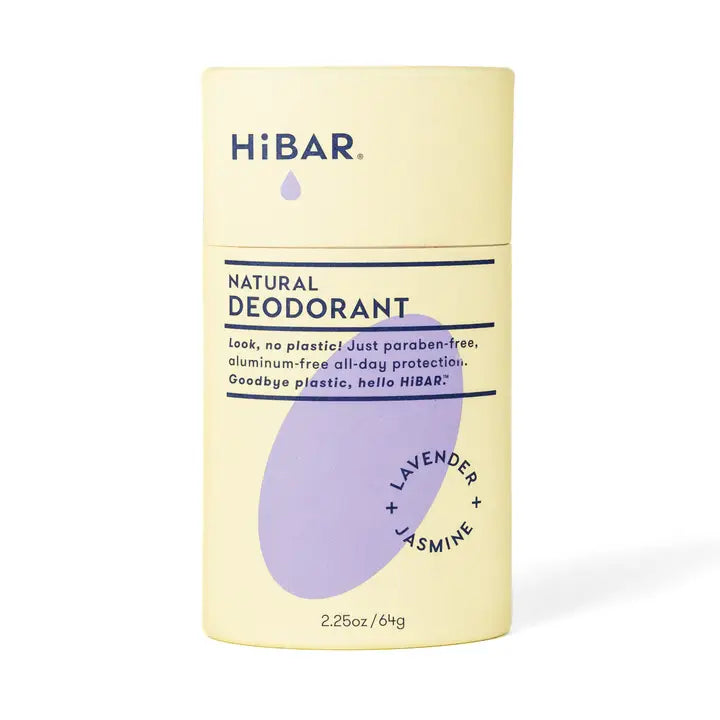 HiBAR natural deodorant bar packaging on a white background