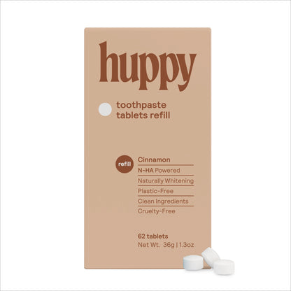 Huppy cinnamon toothpaste tablets refill