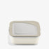 The Klean Kanteen Stainless Steel Lunch Box 23 oz features a square, cream-colored body with a light gray lid and clear top window, displayed against a white background.