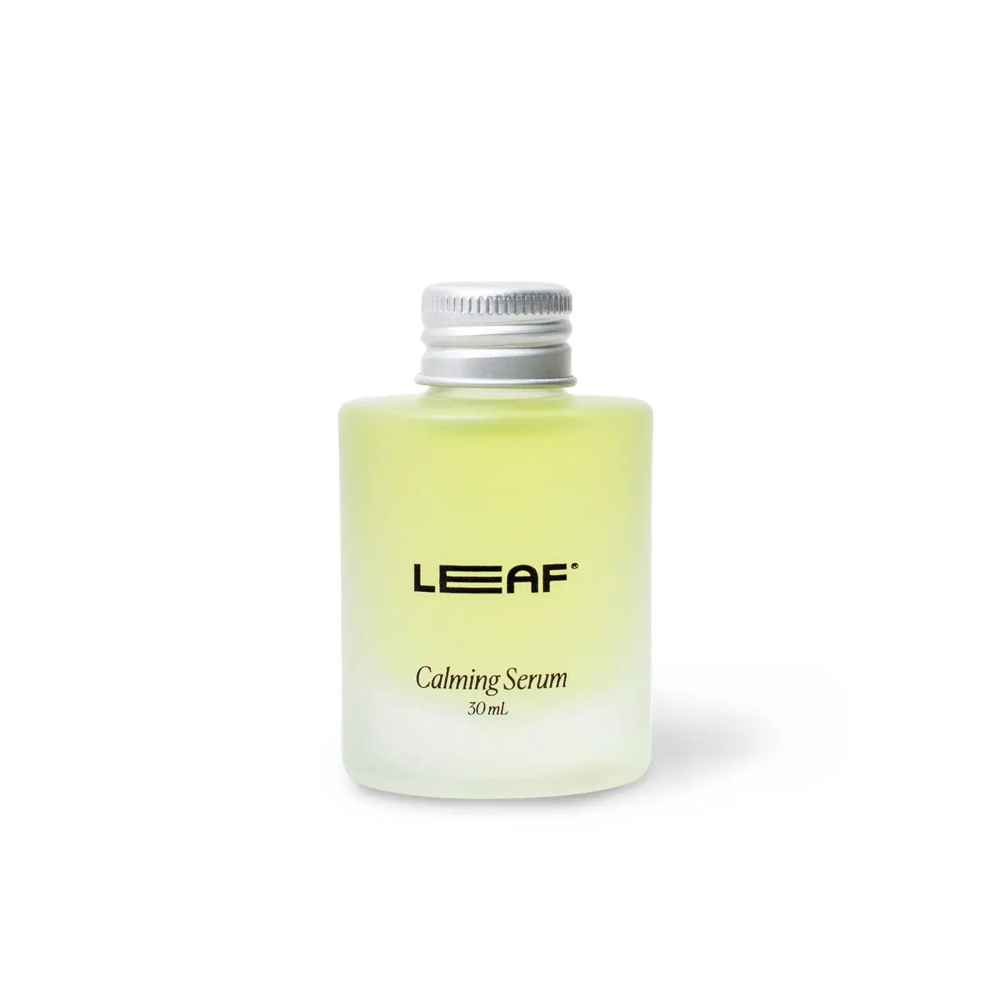 leaf calming oil in a glass jar with aluminum lid 