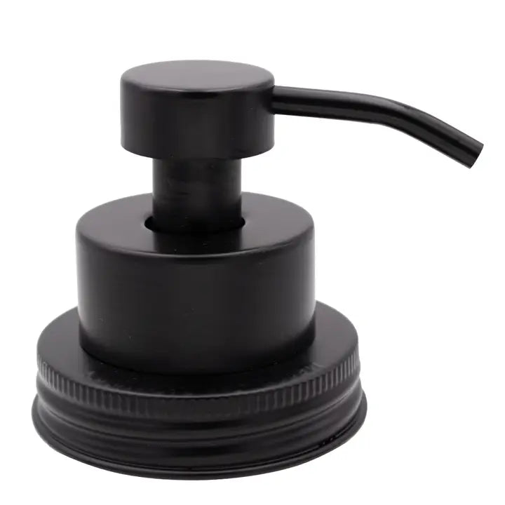 Black foaming soap dispenser on a white background