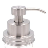 Stainless  pump foaming soap dispenser on a white background