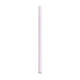 Thin glass straw with a metallic sheen on a white background