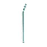 The Mermaid Straws Glass Straws Standard is an eco-friendly, light blue glass straw featuring a gentle bend near the top, displayed against a plain white background.