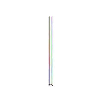 The Mermaid Straws Glass Straws Wide Boba is a straight, reusable glass straw with a subtle iridescent sheen, shown vertically against a plain white background—an elegant and eco-friendly choice for boba lovers.