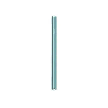A single Mermaid Straws Glass Straws Wide Boba in light blue stands vertically against a plain white background.